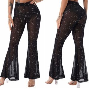 🌸. #979. Sheer stretch bell bottom pants